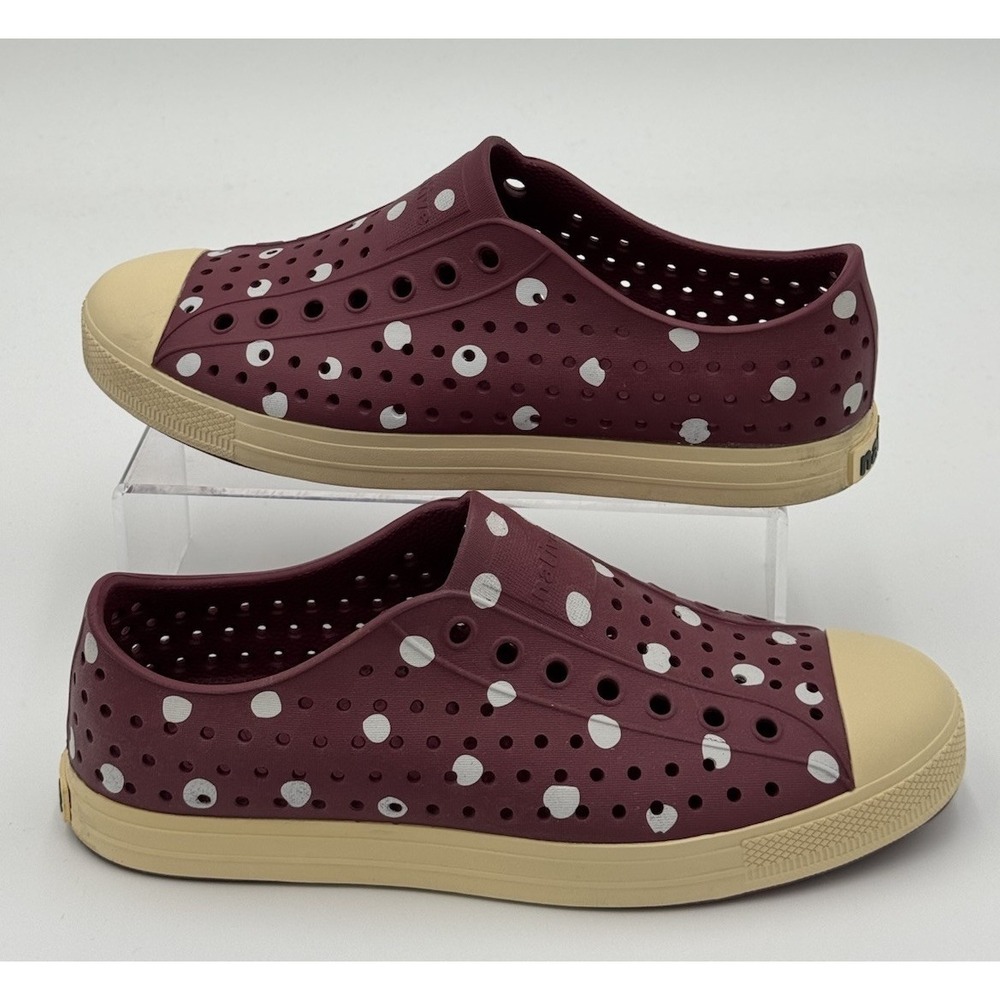 Native Jefferson Adult Unisex Burgundy Polka Dot Size Women 9 Or Mens 7
